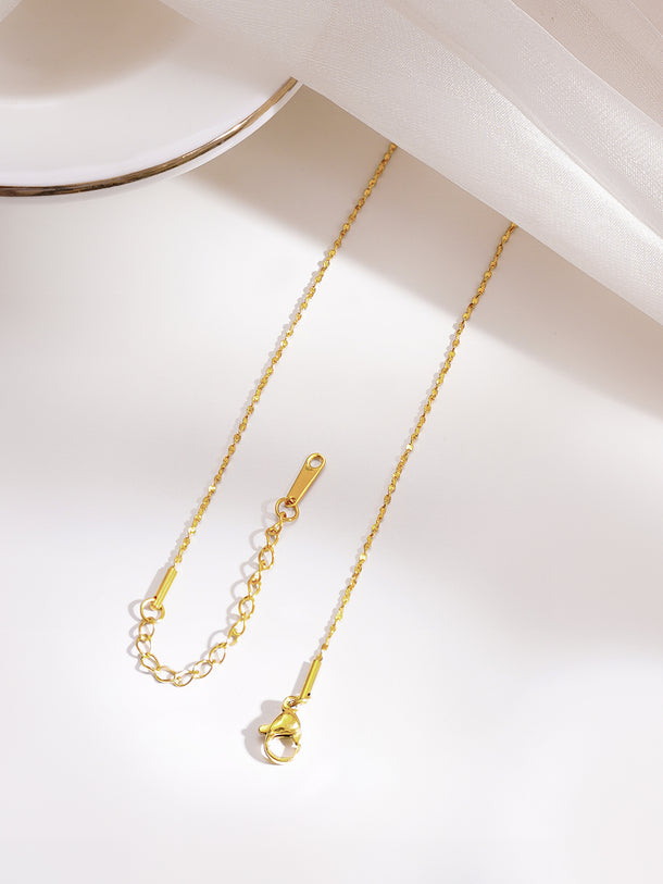 Demifine 18K Gold Plated Stainless Steel Green Crystal Pendant Necklace