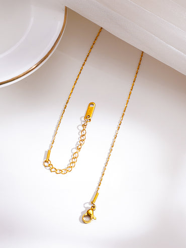 Demifine 18K Gold Plated Stainless Steel Heart Pearl Drop Necklace