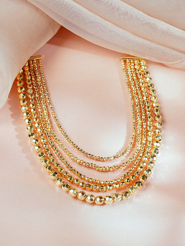 Gold Plated Multi Layered Necklace