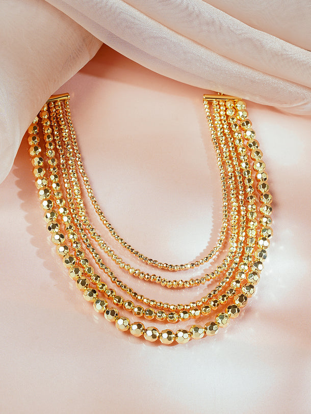 Gold Plated Multi Layered Necklace