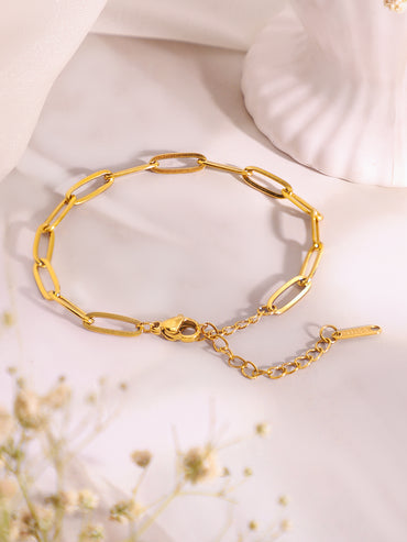 Demi Fine 18K Gold Plated Stainless Steel Paperclip Necklace & Bracelet Set