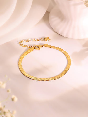 Demi Fine 18k Gold Plated Stainless Steel Snake Design Necklace & Bracelet  Set
