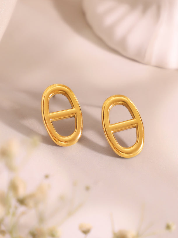 Demi Fine 18k Gold Plated Stainless Steel Loop Design Combo Set
