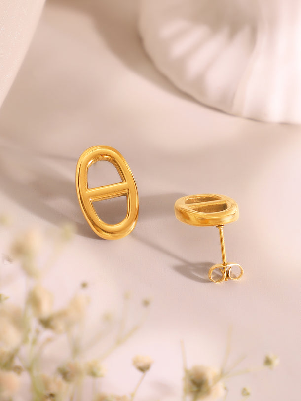 Demi Fine 18k Gold Plated Stainless Steel Loop Design Combo Set