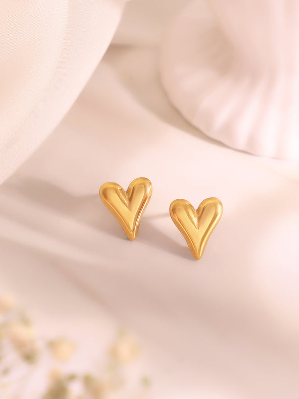 Demi Fine 18k Gold Plated Stainless Steel Heart Motif Combo Set