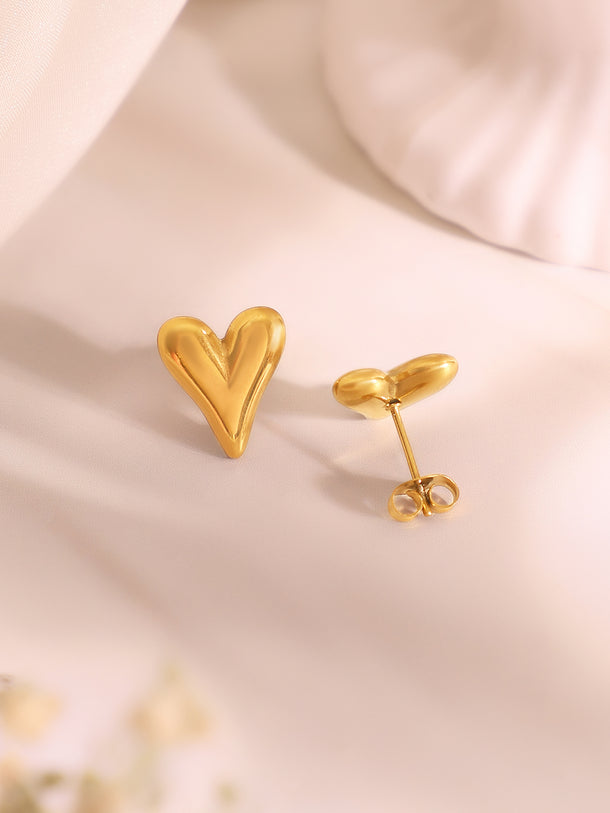 Demi Fine 18k Gold Plated Stainless Steel Heart Motif Combo Set