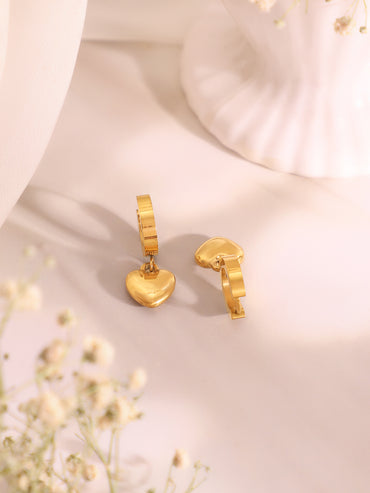 Demi Fine 18k Gold Plated Stainless Steel Heart Motif Combo Set
