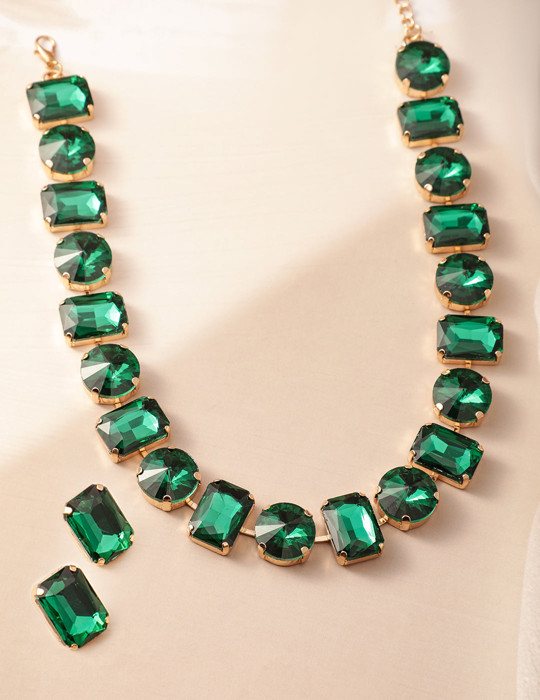 Green Crystal Party Necklace Set