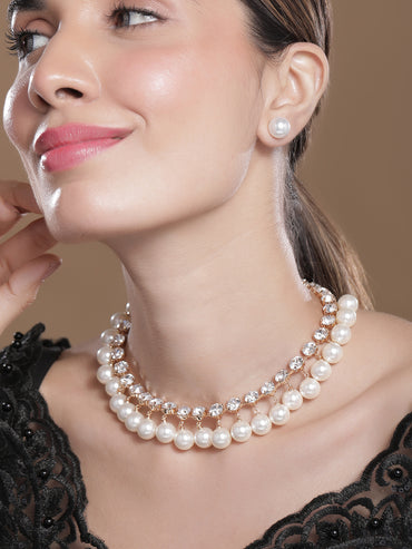 Regal Pearl Necklace Set