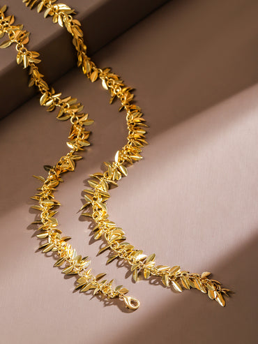 Leaf Design Golden Necklace