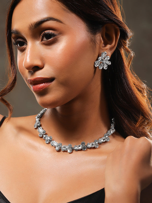 Glitz & Glam Crystal Studded Necklace Set