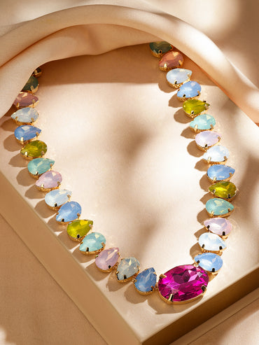 Multi Colored Statement Crystal Necklace