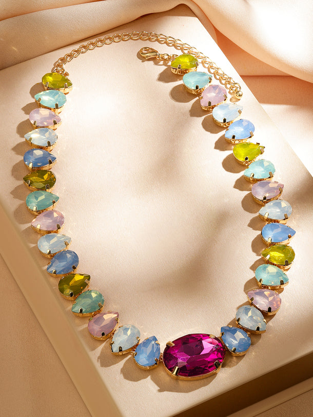 Multi Colored Statement Crystal Necklace