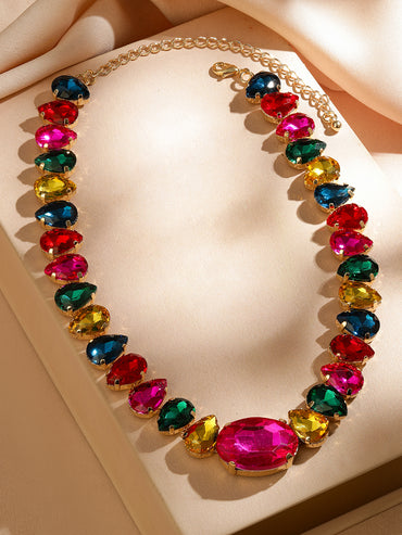 Multicolor Crystal Necklace Set