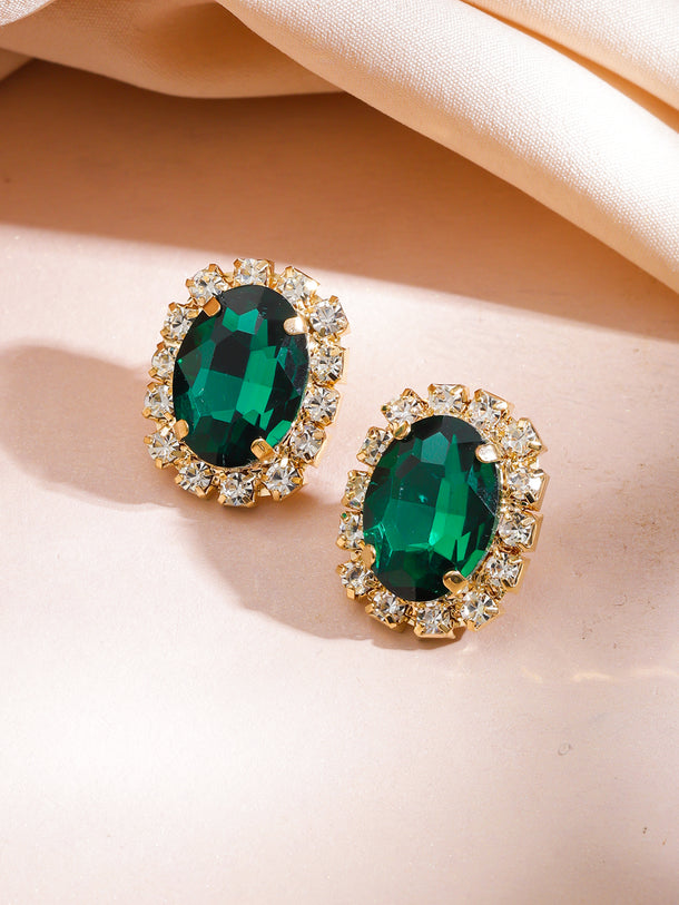 Green Crystal Statement Necklace Set