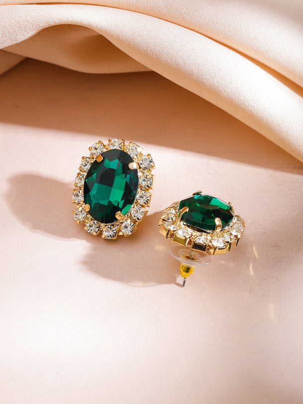 Green Crystal Statement Necklace Set