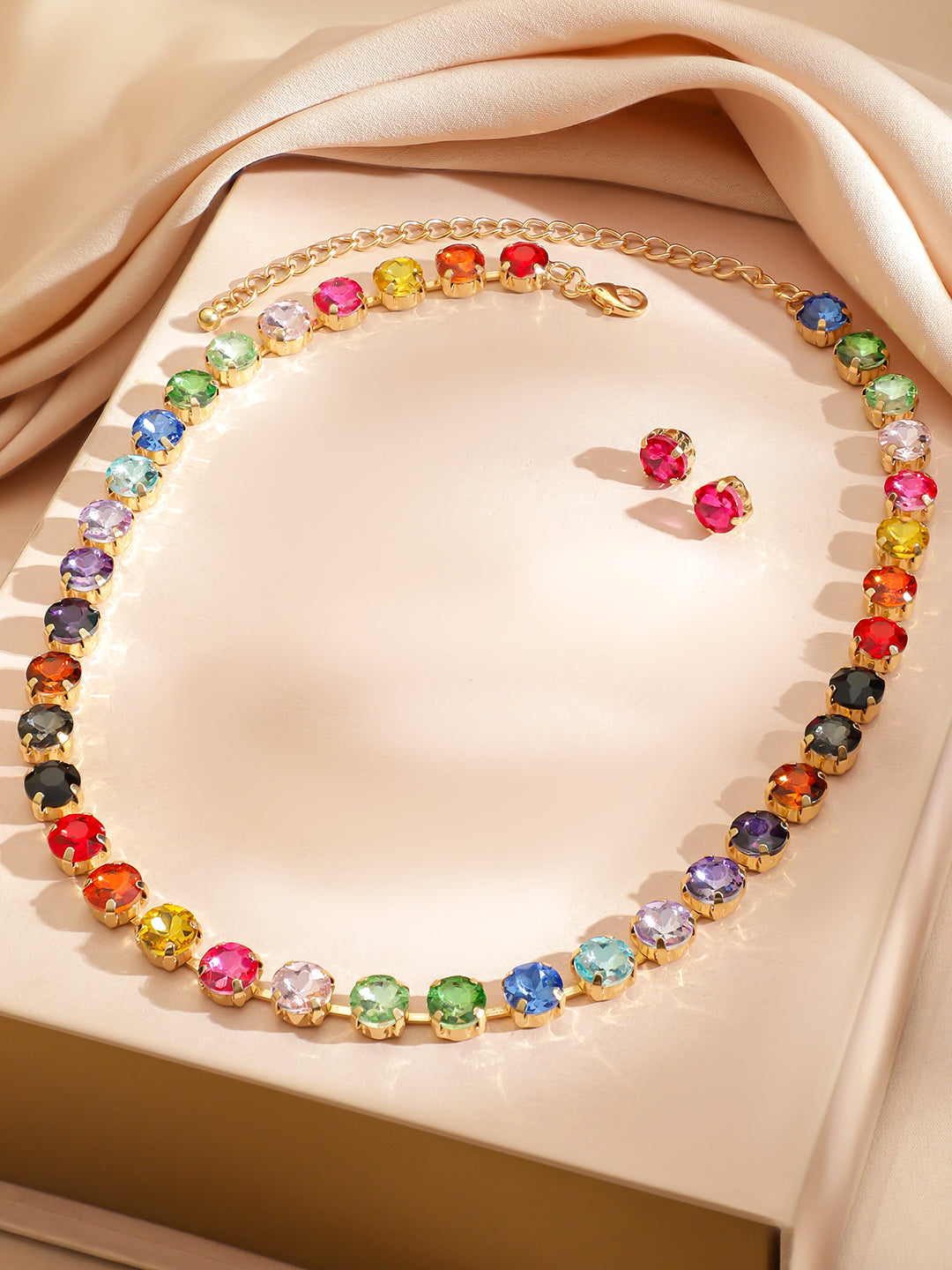 Multi Colored Crystal Necklace Set