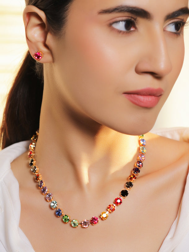 Multi Colored Crystal Necklace Set