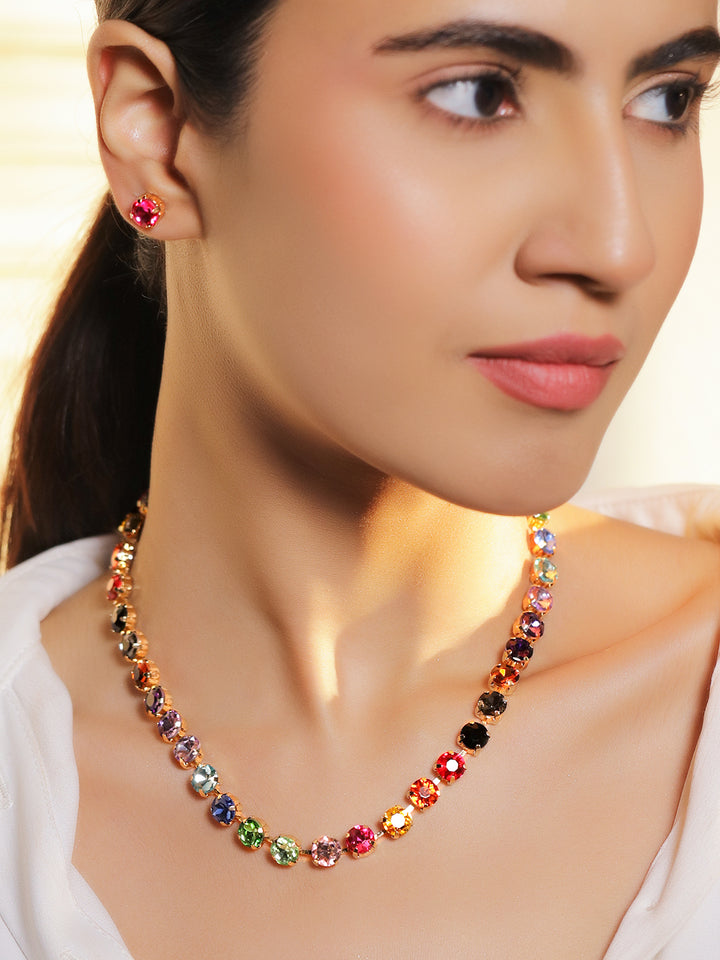 Multi Colored Crystal Necklace Set