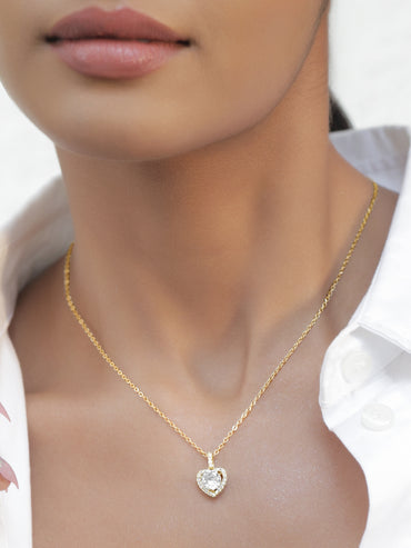 American Diamond Zirconia Love Pendant