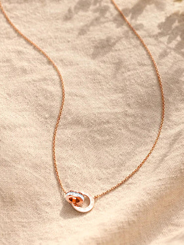 Demi Fine Rose Gold Plated Interlocked Crystal Pendant Necklace | Anti Tarnish