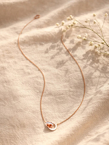 Demi Fine Rose Gold Plated Interlocked Crystal Pendant Necklace | Anti Tarnish