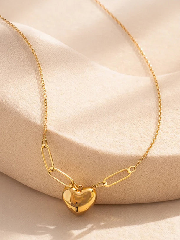 Demi Fine 18K Gold Plated Heart Pendant Chunky Chain Necklace | Anti Tarnish
