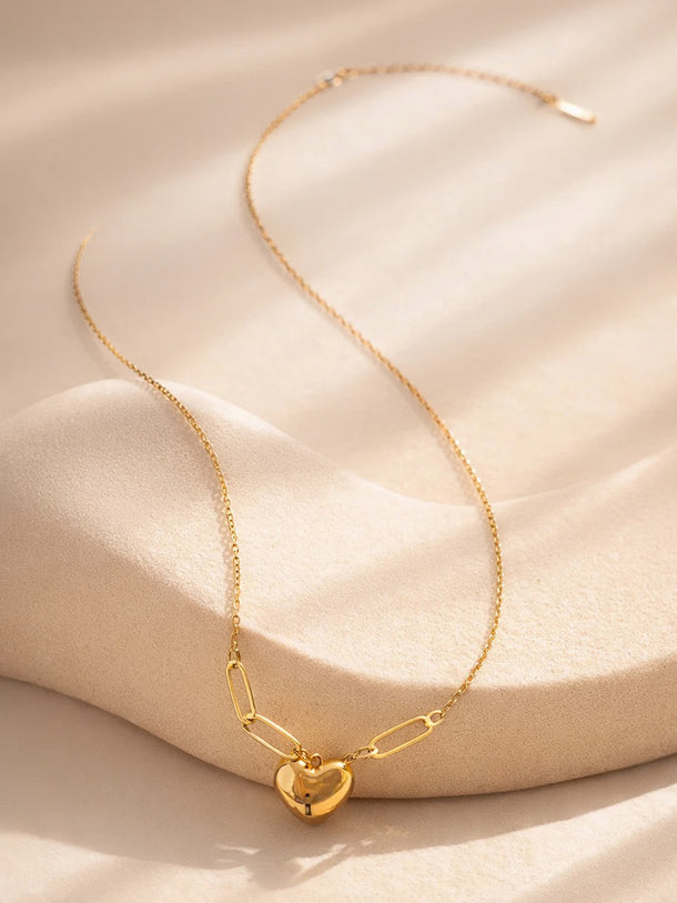 Demi Fine 18K Gold Plated Heart Pendant Chunky Chain Necklace | Anti Tarnish