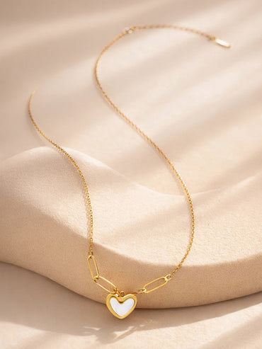Demi Fine 18K Gold Plated Stainless steel Heart Pendant Chunky Chain Necklace
