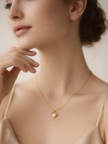 Demi Fine 18K Gold Plated Heart Charm Pendant Chain Necklace | Anti Tarnish