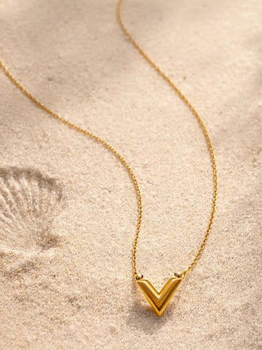 Demi Fine 18K Gold Plated Chevron V Shape Pendant Chain | Anti Tarnish
