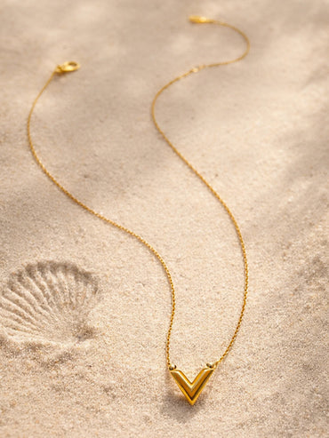 Demi Fine 18K Gold Plated Chevron V Shape Pendant Chain | Anti Tarnish