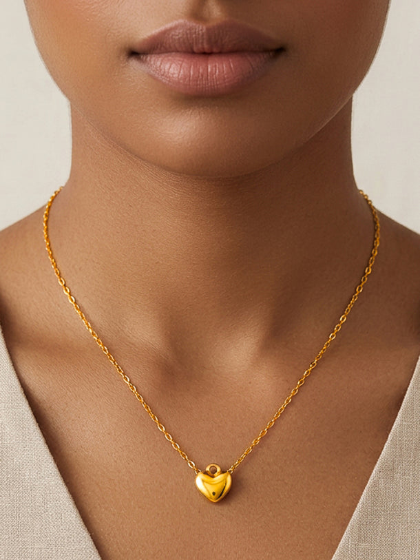 Demi Fine 18K Gold Plated Twisted Chain Heart Pendant Necklace | Anti Tarnish