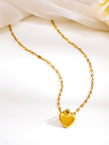 Demi Fine 18K Gold Plated Twisted Chain Heart Pendant Necklace | Anti Tarnish