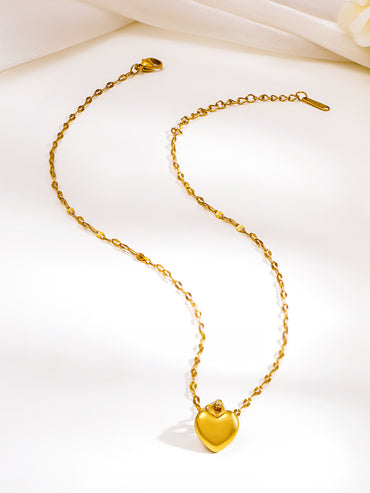 Demi Fine 18K Gold Plated Twisted Chain Heart Pendant Necklace | Anti Tarnish