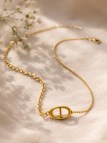 Demi Fine 18K Gold Plated Dual Chain Link Loop Chain Necklace | Anti Tarnish