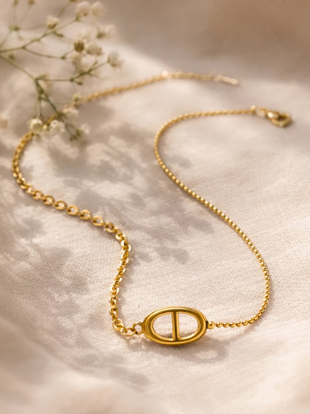 Demi Fine 18K Gold Plated Dual Chain Link Loop Chain Necklace | Anti Tarnish