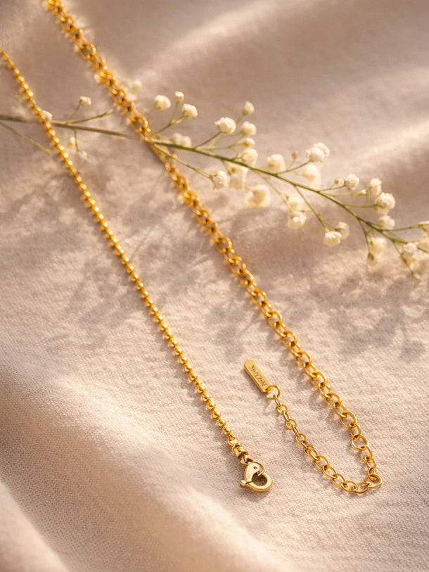 Demi Fine 18K Gold Plated Dual Chain Link Loop Chain Necklace | Anti Tarnish
