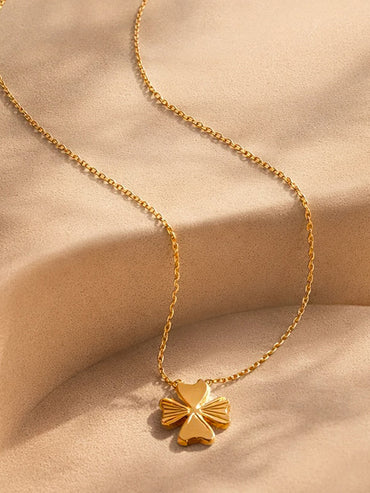Demi Fine 18K Gold Plated Heart Petal Clover Pendant Necklace | Anti Tarnish