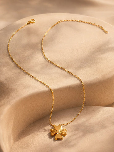 Demi Fine 18K Gold Plated Heart Petal Clover Pendant Necklace | Anti Tarnish