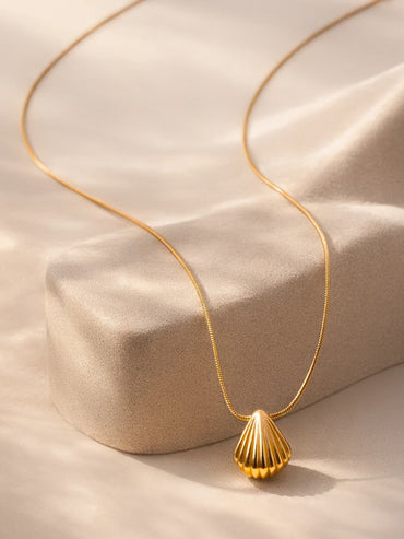 Demi Fine 18K Gold Plated Shell Pendant Snake Chain Necklace | Anti Tarnish