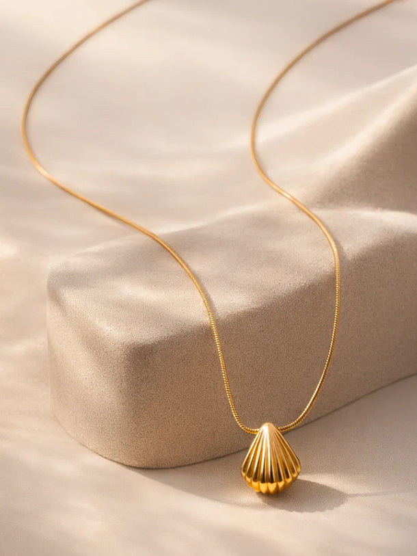 Demi Fine 18K Gold Plated Shell Pendant Snake Chain Necklace | Anti Tarnish