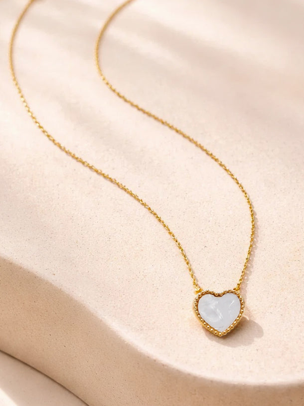 Demi Fine 18K Gold Plated Heart Frame Enamel Pendent Necklace | Anti Tarnish
