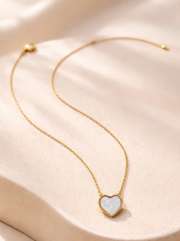 Demi Fine 18K Gold Plated Heart Frame Enamel Pendent Necklace | Anti Tarnish
