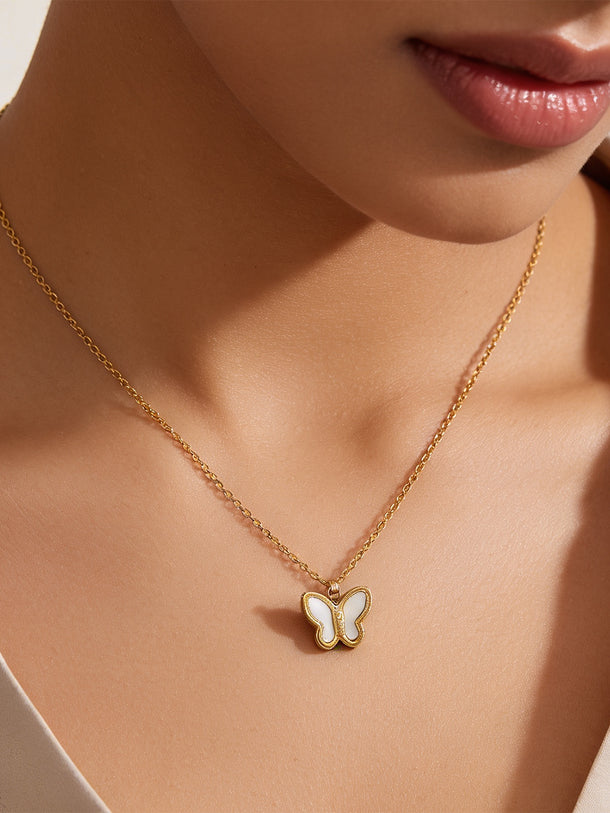 Demi Fine 18K Gold Plated Sleek Butterfly Charm Chain Necklace | Anti Tarnish