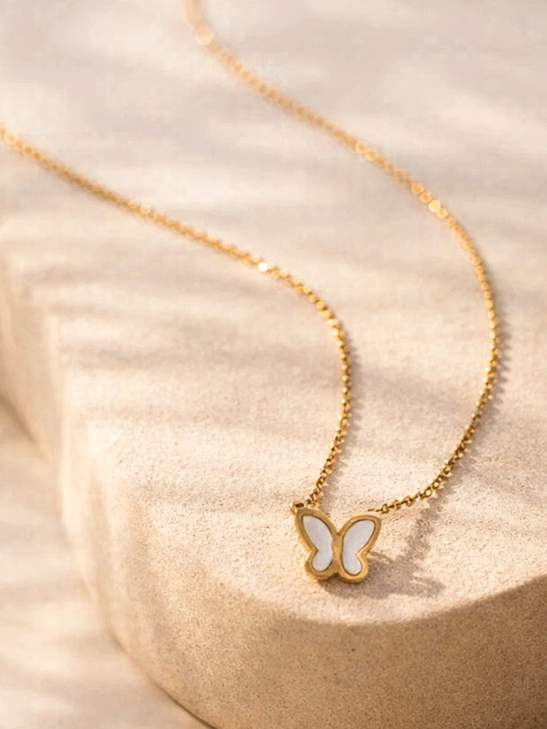 Demi Fine 18K Gold Plated Sleek Butterfly Charm Chain Necklace | Anti Tarnish