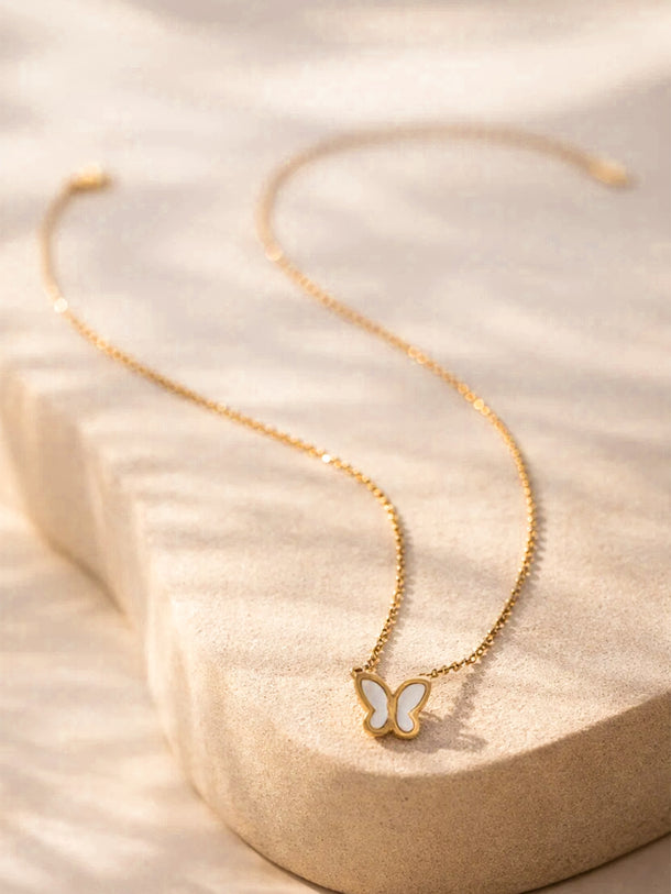 Demi Fine 18K Gold Plated Sleek Butterfly Charm Chain Necklace | Anti Tarnish