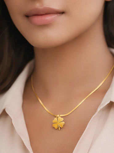 Demi Fine 18K Gold Plated Clover Pendant Snake Chain Necklace | Anti Tarnish