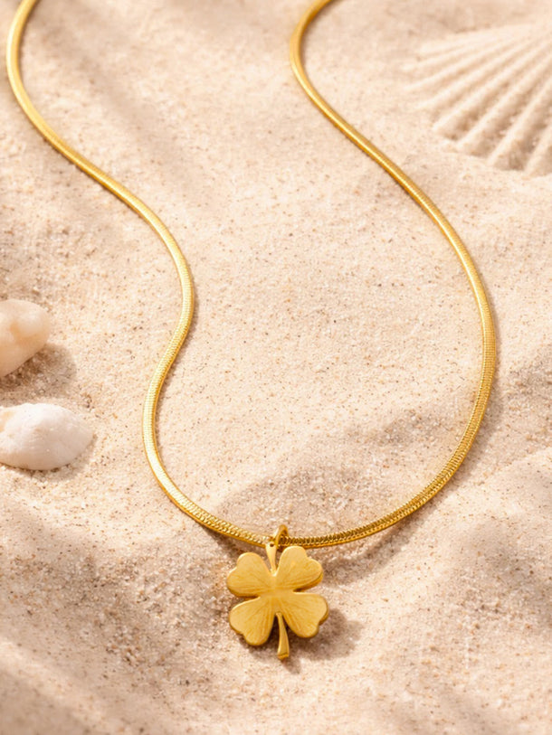 Demi Fine 18K Gold Plated Clover Pendant Snake Chain Necklace | Anti Tarnish