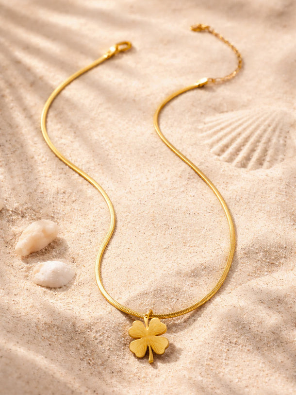 Demi Fine 18K Gold Plated Clover Pendant Snake Chain Necklace | Anti Tarnish